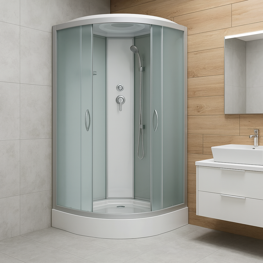 Душевой бокс закрытый KO&PO поддон 15 см матовое стекло 90х90х215 см (C15247) Душевой бокс закрытый KO&PO поддон 15 см матовое стекло 90х90х215 см (C15247)