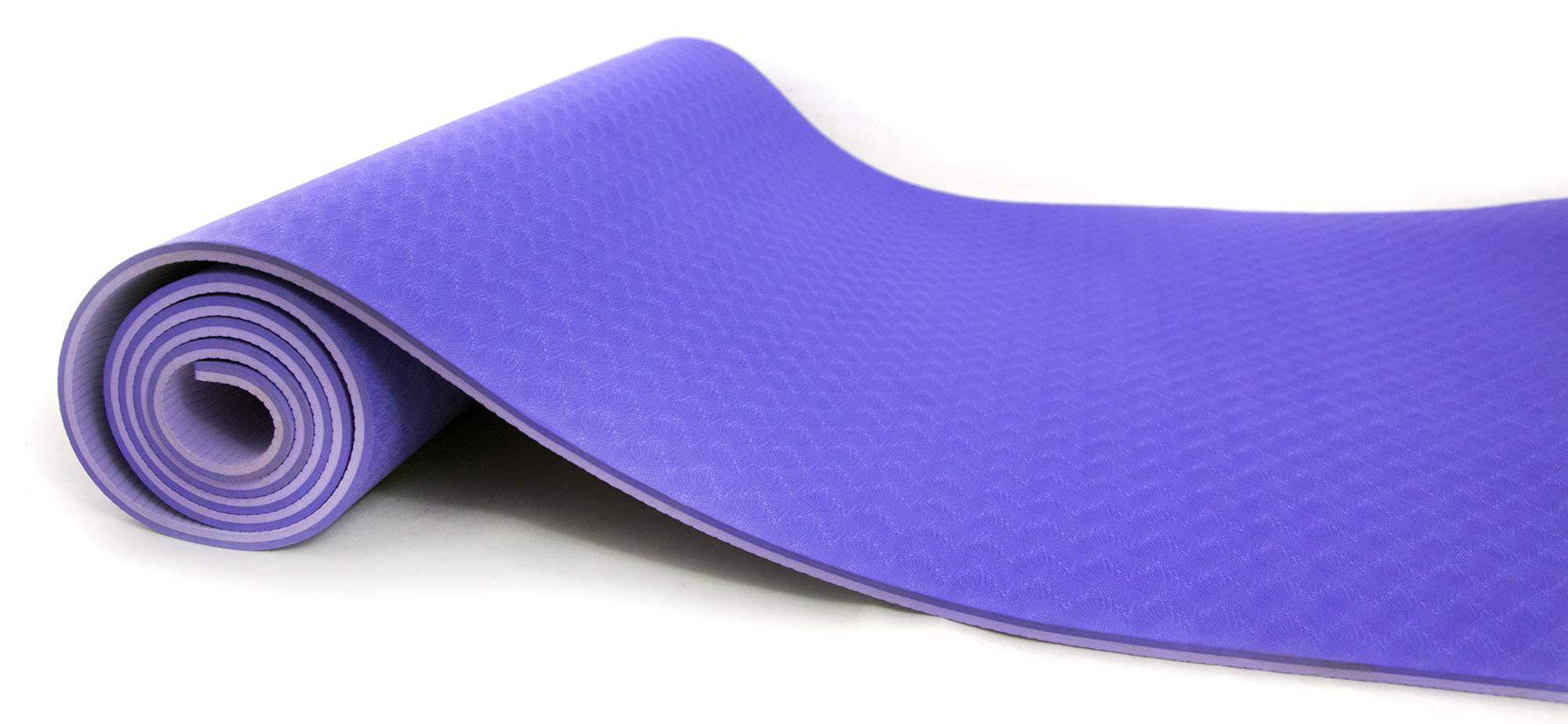 Коврик для йоги и фитнеса TPE Osport Yoga Eco Pro 6 мм Фиолетово-светлофиолетовый (FI-0076)