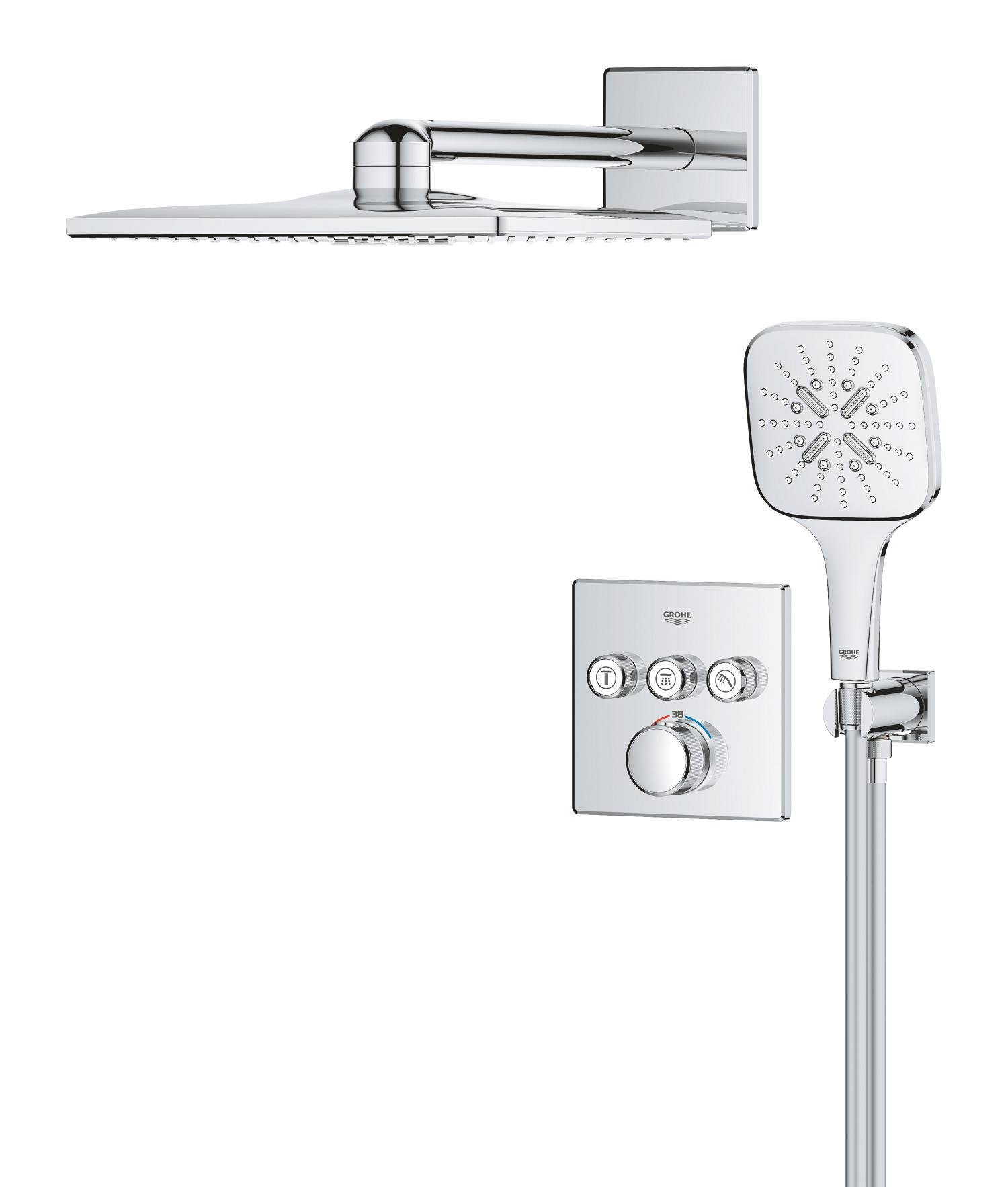 Душова система Grohe Grohtherm SmartControl прихованого монтажу на 3 виходи з термостатом (34864000) - фото 6 Душова система Grohe Grohtherm SmartControl прихованого монтажу на 3 виходи з термостатом (34864000) - фото 6