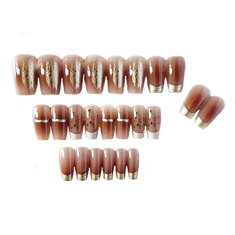 Накладные ногти с клеем Bananahall LK13475 24 шт. Бежевый (A9969)