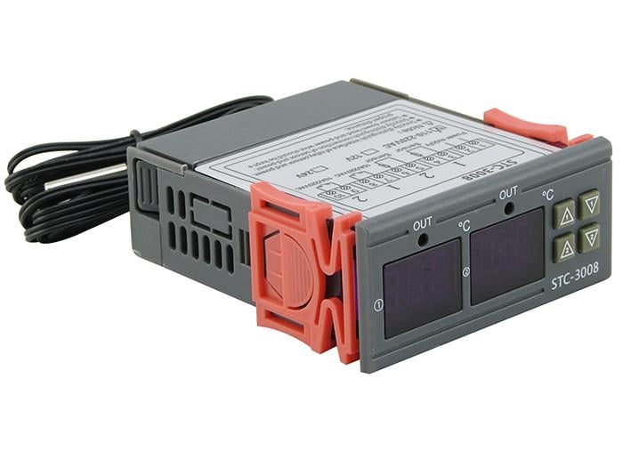 Двойной терморегулятор STC 3008 от -55 до 110°C 220V (23435)