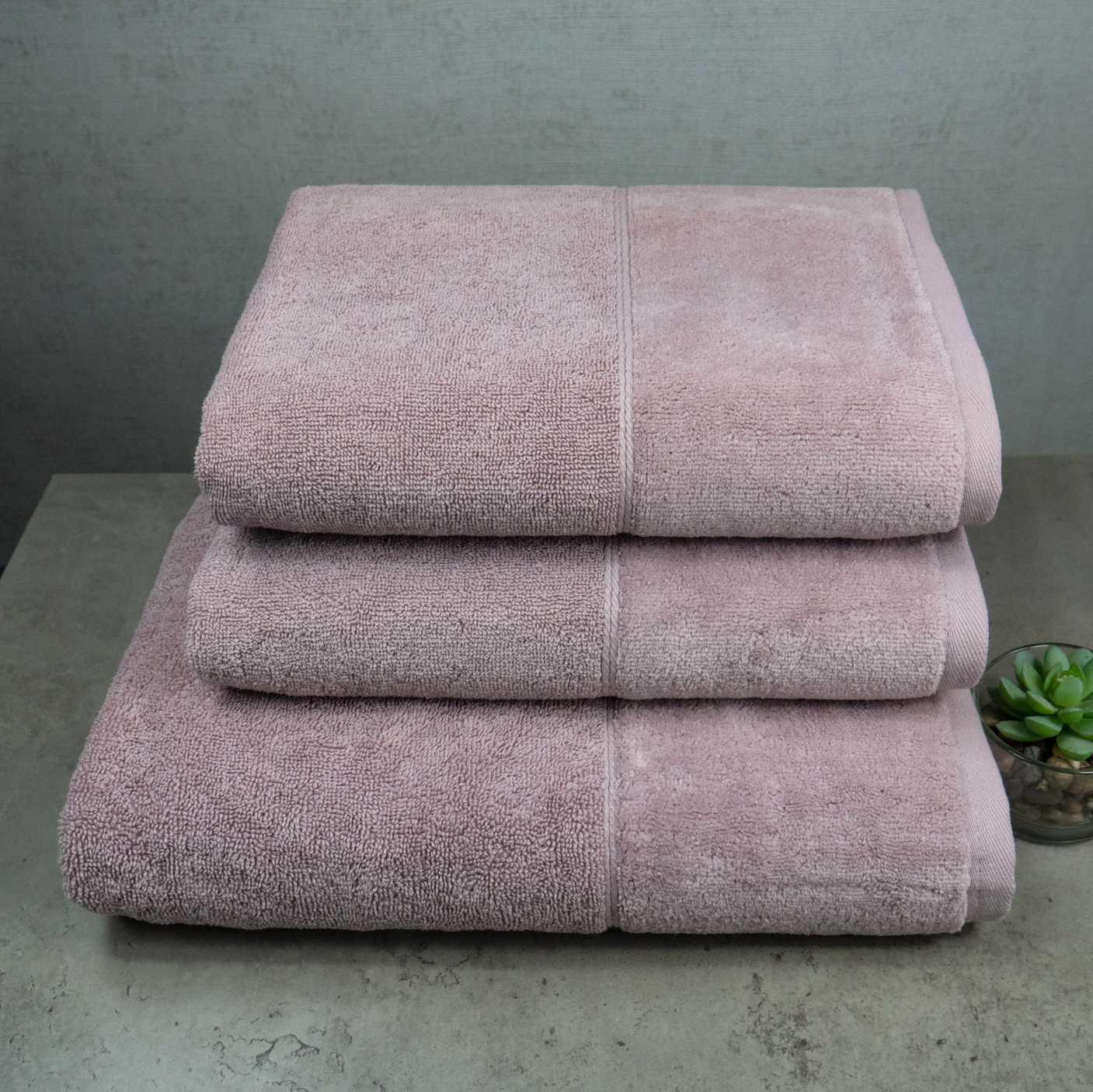 Набор полотенец GM Textile Premium Milado велюр/махра 3 шт. Кремовый (550-milado-k3-2-cream-1)