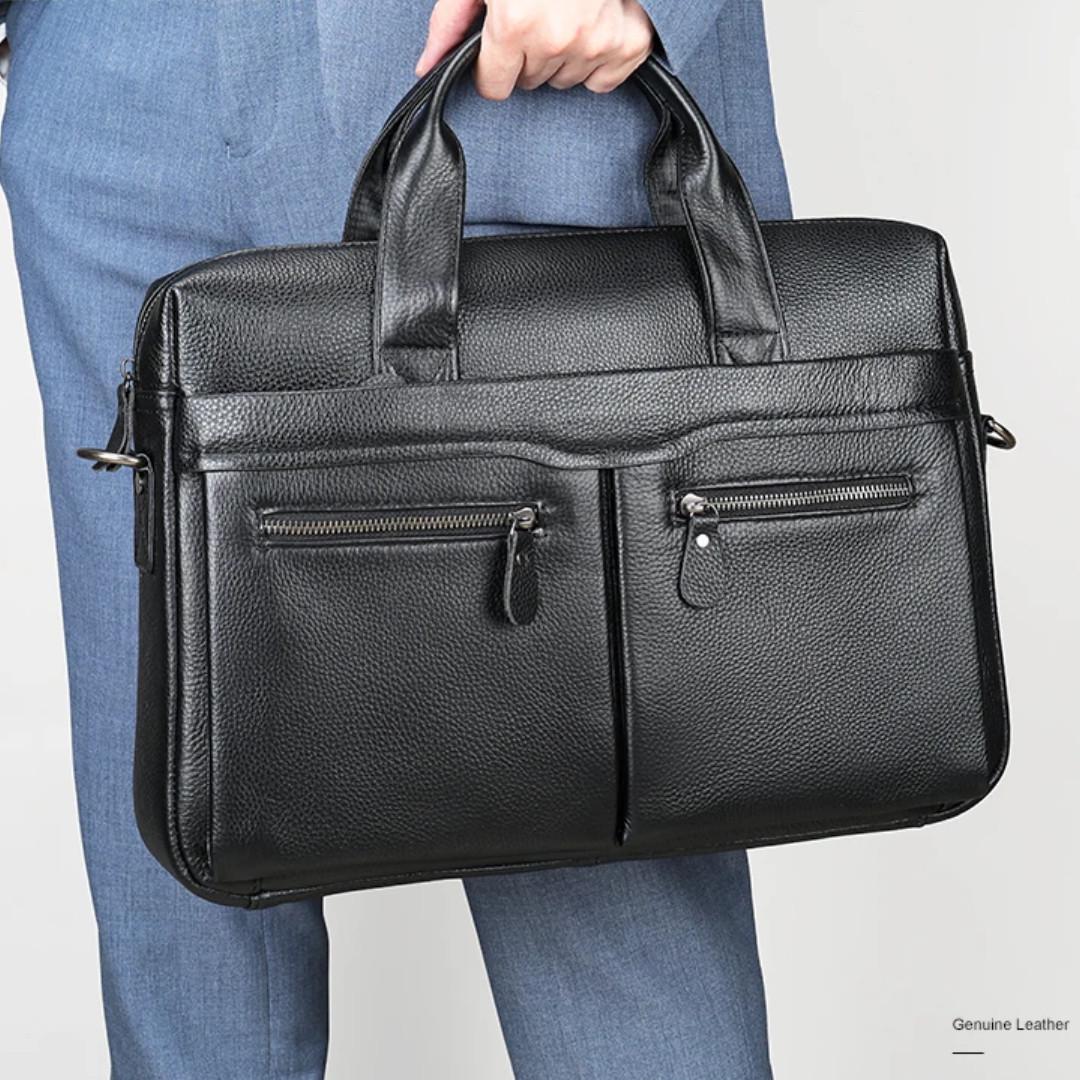 Портфель чоловічий Lorian з відділенням для ноутбуку з натуральної шкіри Чорний (LR 259006-black) - фото 10