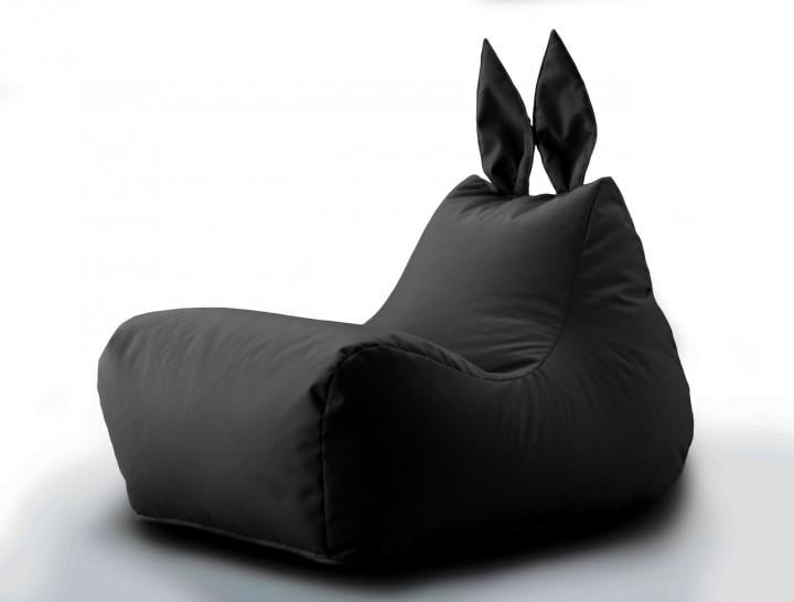 Безкаркасне крісло-мішок Зайка Beans Bag для дітей і дорослих Чорний