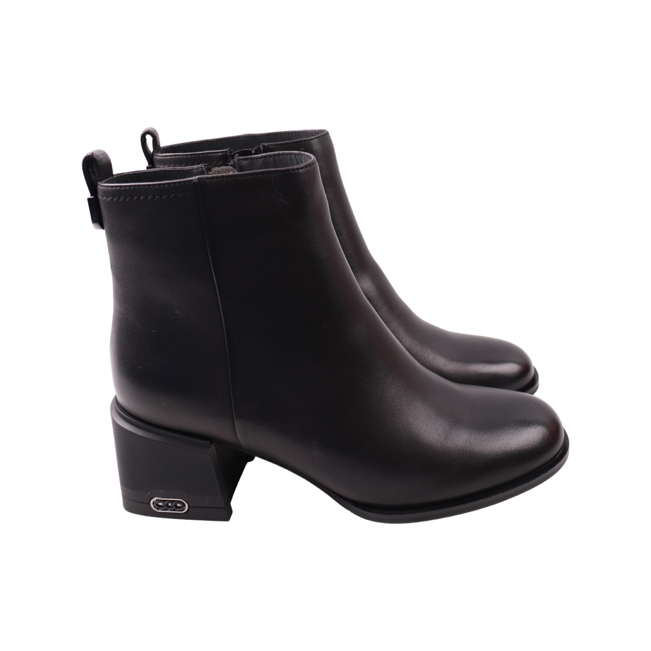 Ботильоны женские Vidorcci натуральная кожа р. 41 Черный (62-23DH)