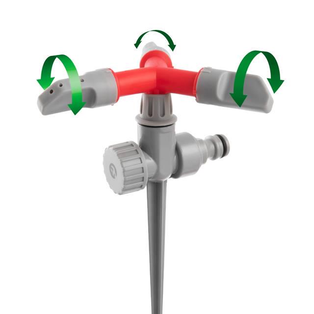 Дождеватель Intertool GE-0055 PP/ABS/Zinc alloy круговой с вращающейся головкой на костыле - фото 7