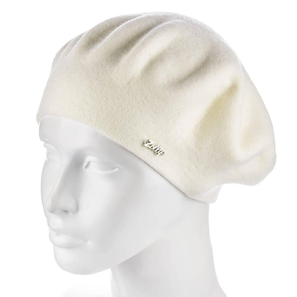 Берет женский Zolly ZH181 пустой двойной тонкой вязки Молочный