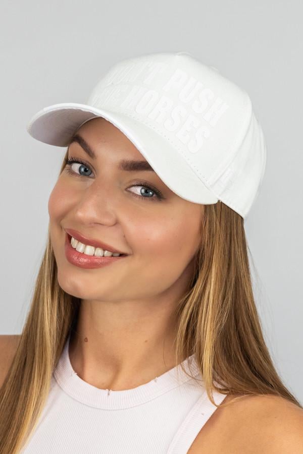 Кепка трекерка унисекс с накаткой Don't Push the Horses One Size Белый (1553)