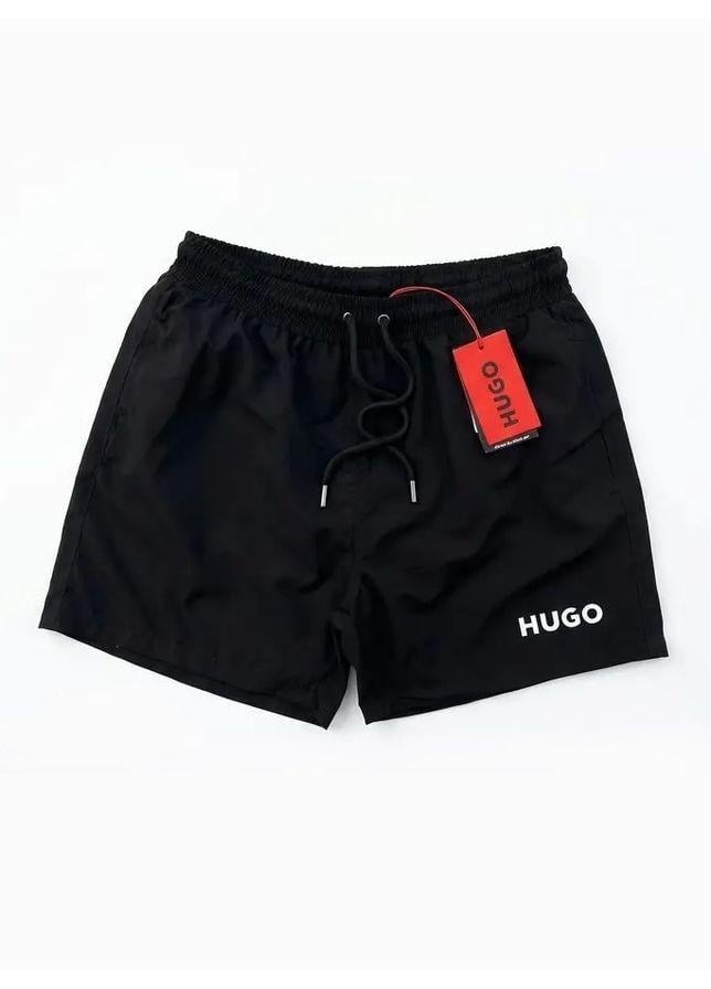 Шорти для плавання Hugo Boss Quick-Dry Swim Shorts With Logo Print HB-25011BL L Чорний