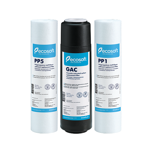 Комплект картриджів Ecosoft 1-2-3 для фільтрів зворотного осмосу