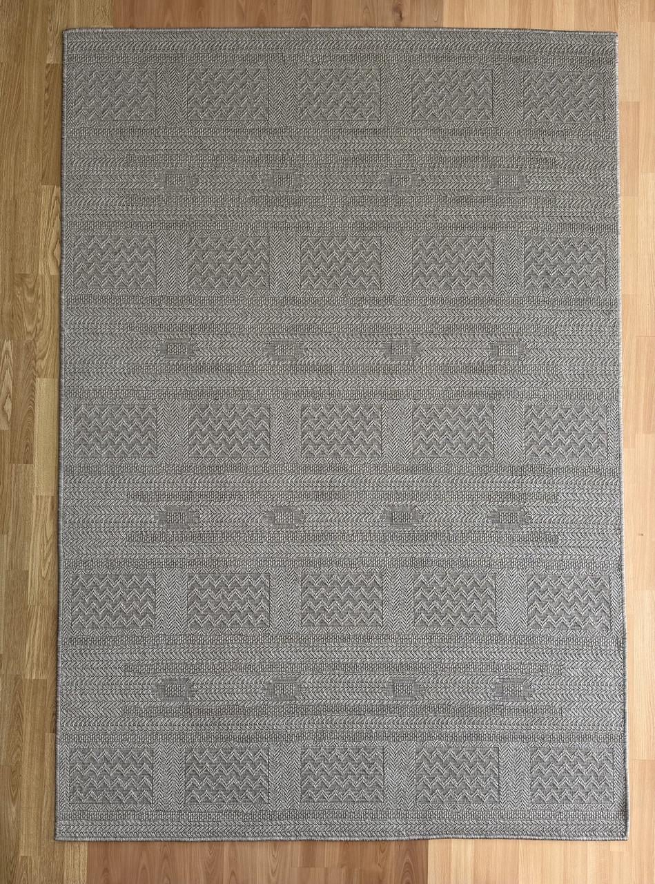 Ковер из рогожки безворсовый однотонный прямоугольный гипоаллергенный стойкий к мойке 80х150 см Серый (90031-0101)