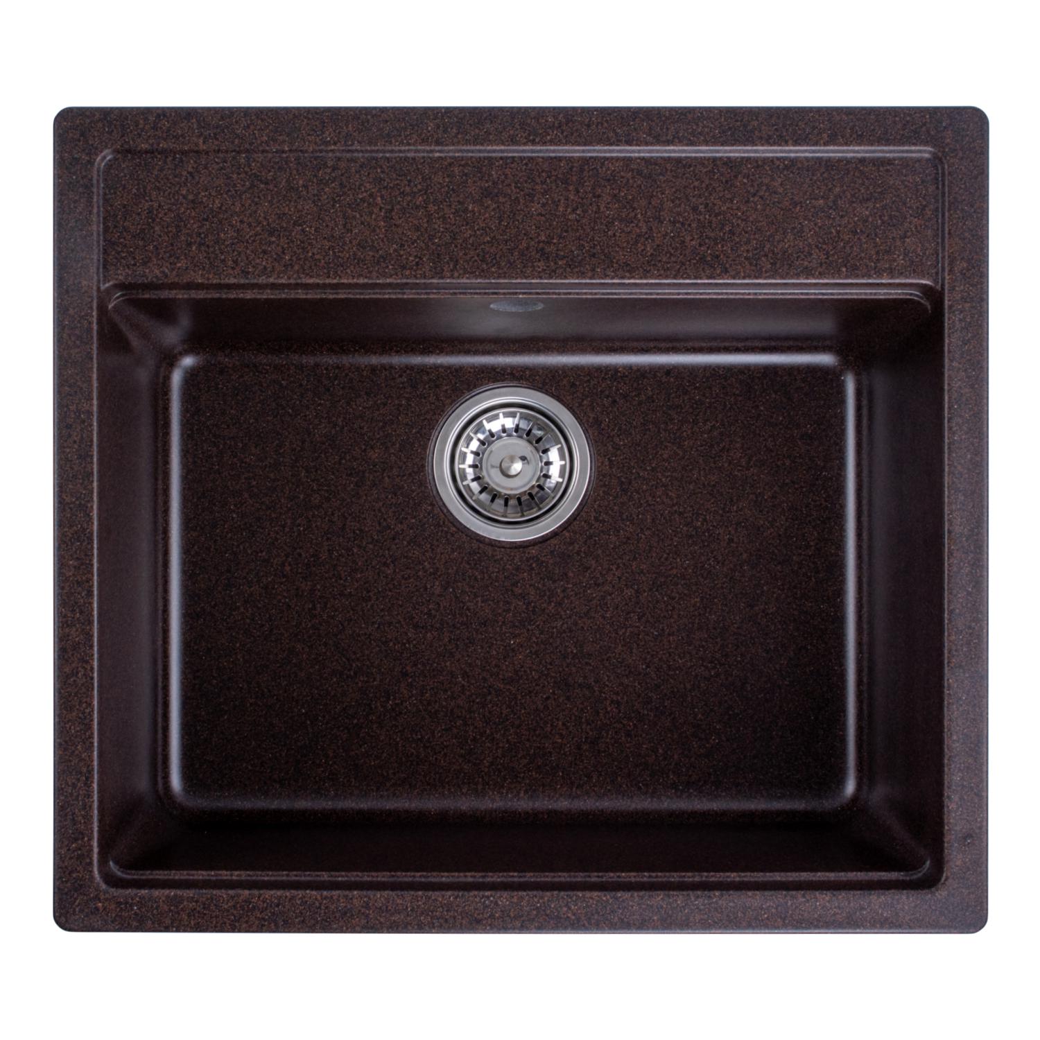 Мойка кухонная Platinum PLS-A31373 прямоугольная гранитная 570x510 мм Коричневый (152413)