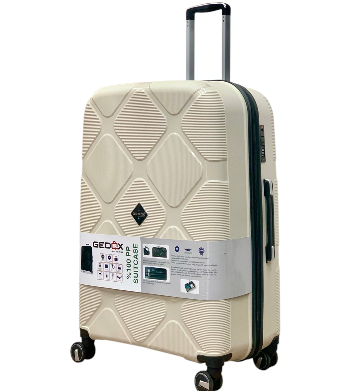 Чемодан Gedox PP005-L полипропилен на 4-х двойных колесах большой L 120 л - фото 1 Чемодан Gedox PP005-L полипропилен на 4-х двойных колесах большой L 120 л - фото 1