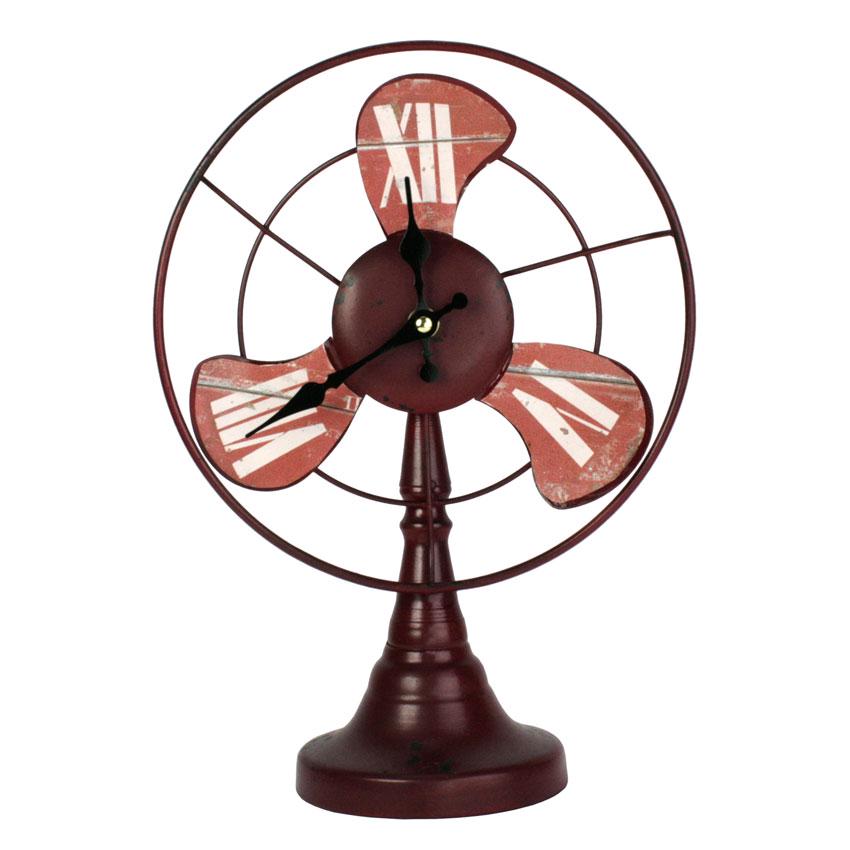 Часы настольные Вентилятор металл 35,5х24,5х13 см Красный (20800)