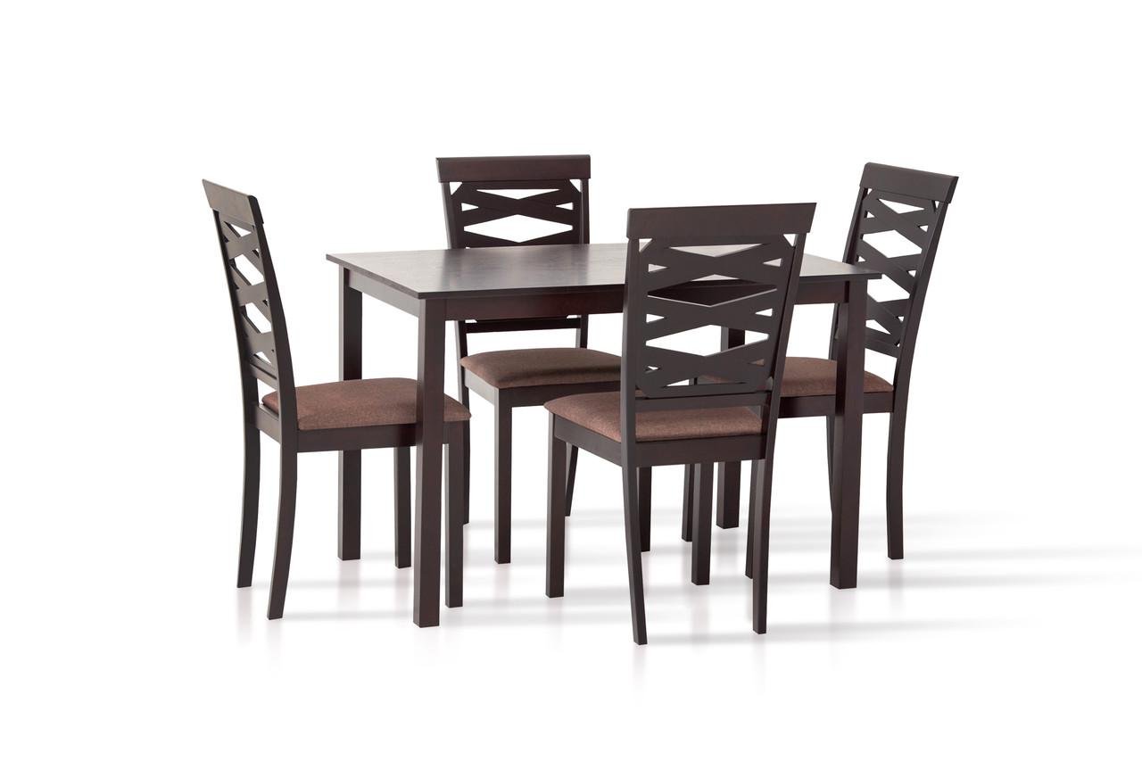 Комплект кухонный обеденный Sanro Бруклин деревянный Венге шоколад - фото 1 Комплект кухонный обеденный Sanro Бруклин деревянный Венге шоколад - фото 1