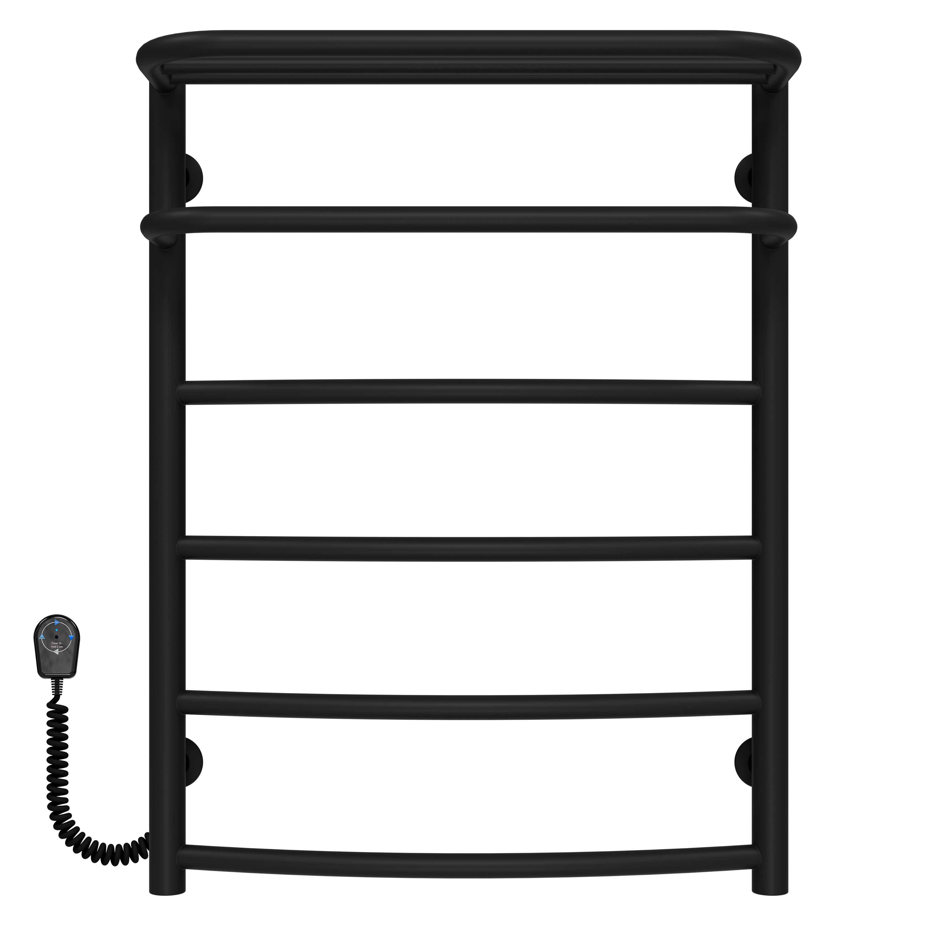 Полотенцесушитель электрический Deffi Отель П6 EF16 левое подключение нержавеющая сталь 500х700 мм Черный (C.OD.70.50.6.EBL5)