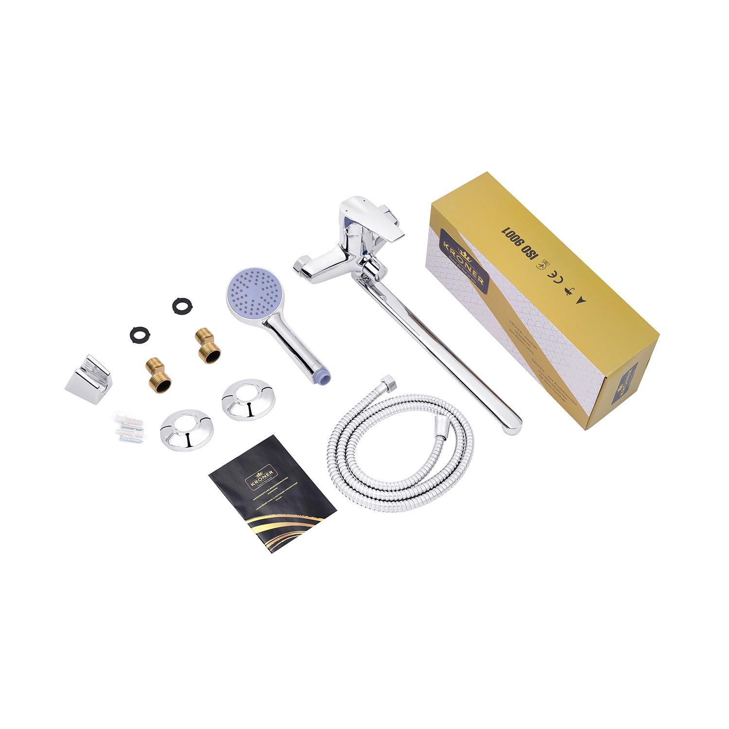 Смеситель для ванны Kroner KRM Odra C070 и смеситель для раковины Kroner KRM Odra C010 - фото 7