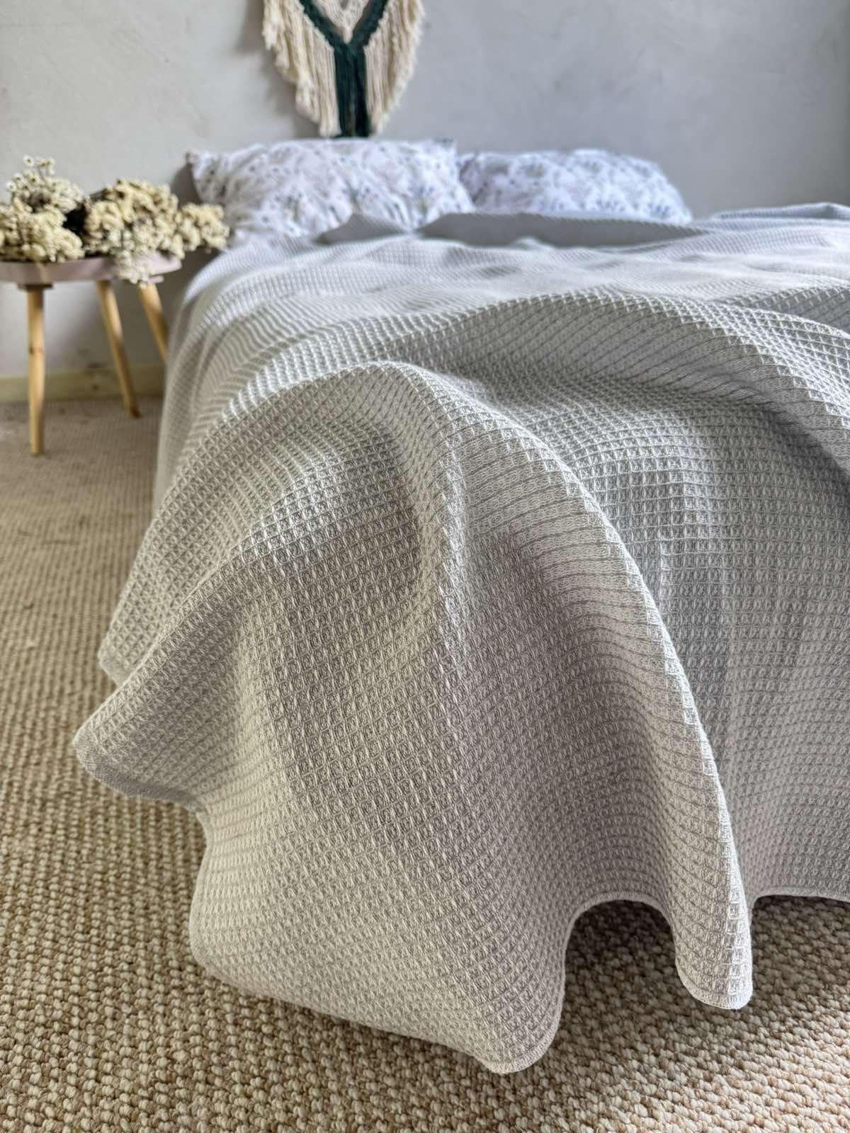 Простирадло вафельне ZEINTEX бавовняне 200х220 см Світло-сірий (26416772) - фото 5 Простирадло вафельне ZEINTEX бавовняне 200х220 см Світло-сірий (26416772) - фото 5