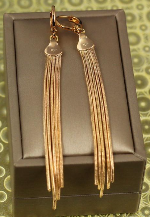 Серьги подвески Xuping Jewelry Метелки 9 см Золотистый (1875586676)