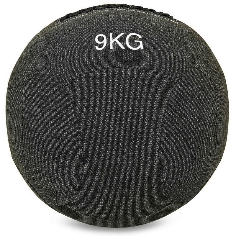 Мяч набивной для кросфита волбол Zelart WALL BALL FI-7224-9 9 кг Черный (DR003557) - фото 2