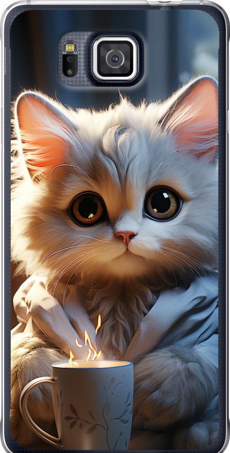 Чохол на Samsung Galaxy Alpha G850F Білий кіт (5646u-65-42517)