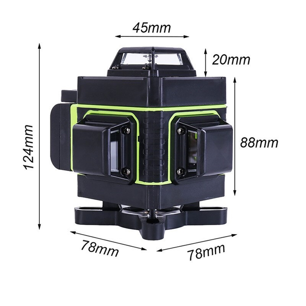 Рівень лазерний Hilda 4D Basic 4x360° з зарядом акумулятора на 16 ліній Зелений промінь (2078) - фото 4