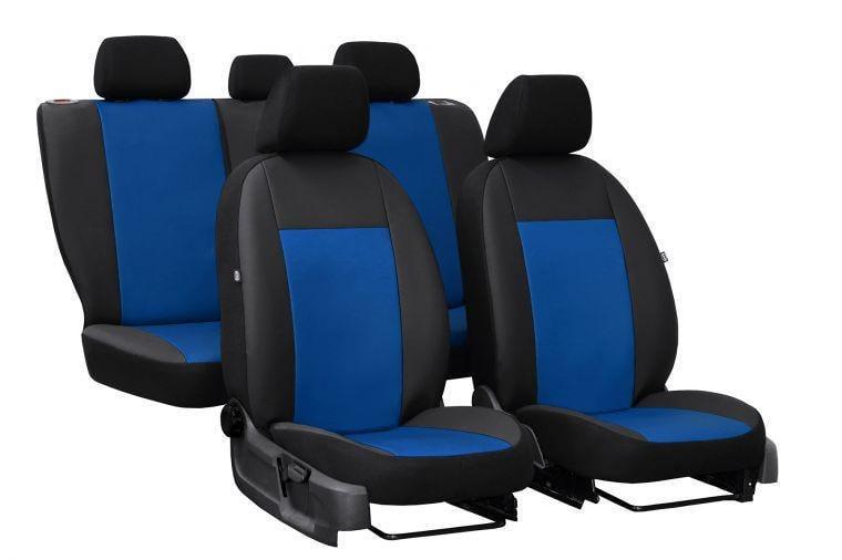 Авточехлы из экокожи Pok-ter Road для Renault SANDERO STEPWAY 2007-2012 с синей вставкой (RE12843)