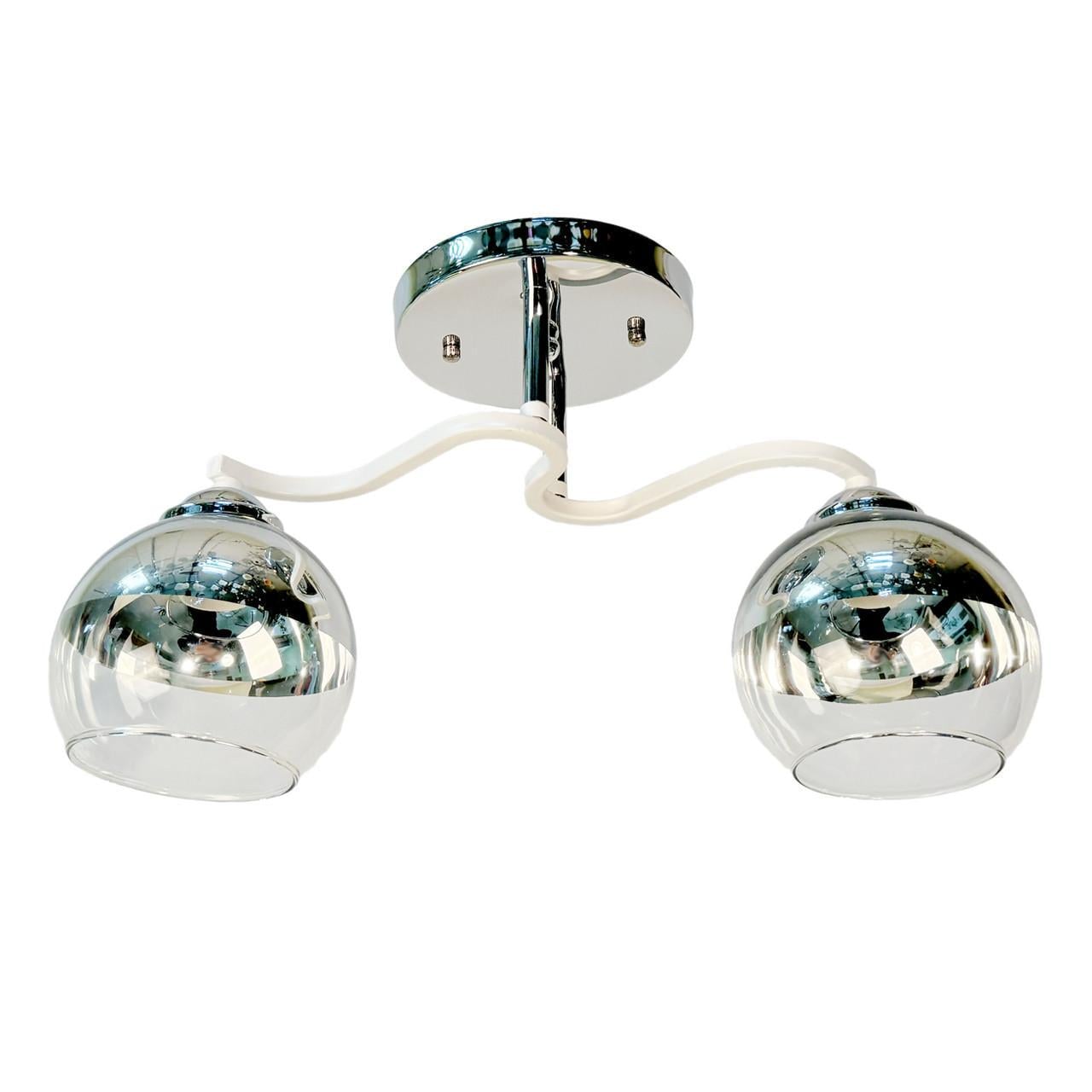 Люстра потолочная на 2 плафона Svet SH-7465/2A CR+WT Хром/Белый