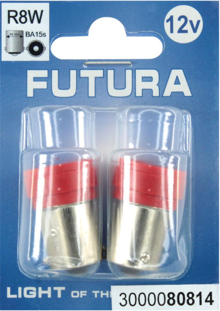 Лампочка FUTURA Груша LED SMD 12V 6 диодов R8W BA15s 2 шт. Красный (80814)
