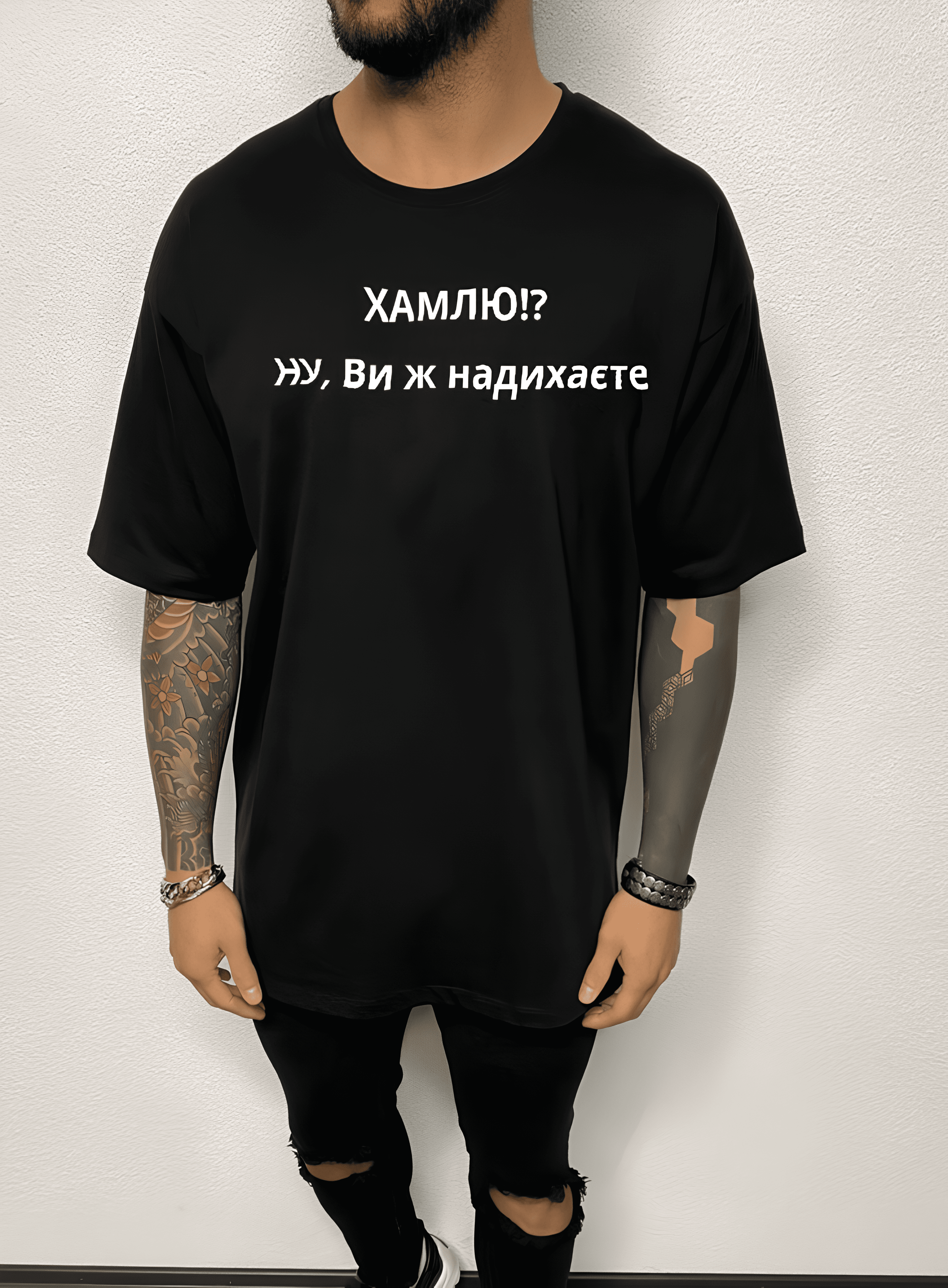 Футболка 58-004 з мерчем S Чорний