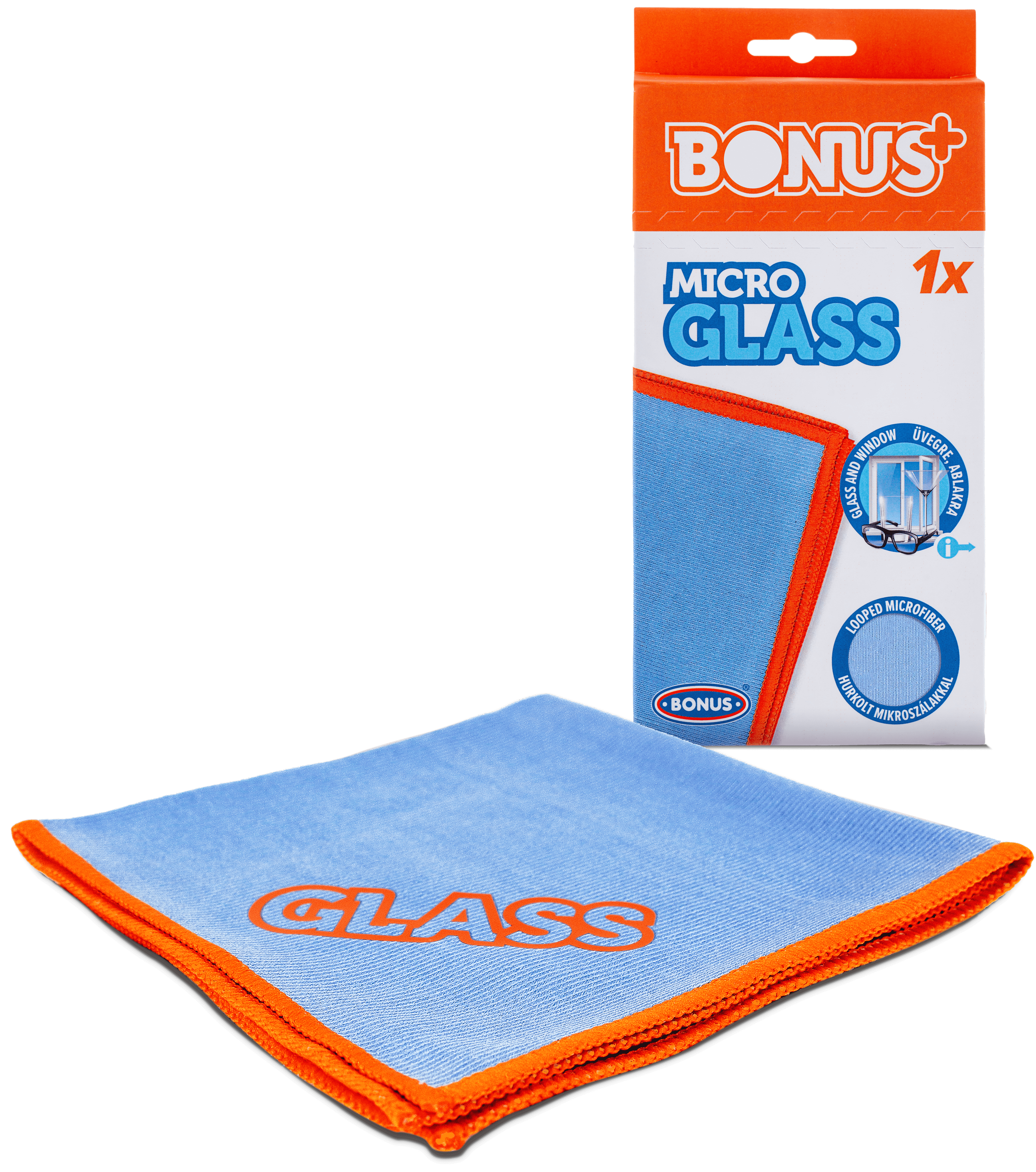 Салфетка для мытья зеркал и окон Bonus+ Micro Glass 1 шт. (25876073)