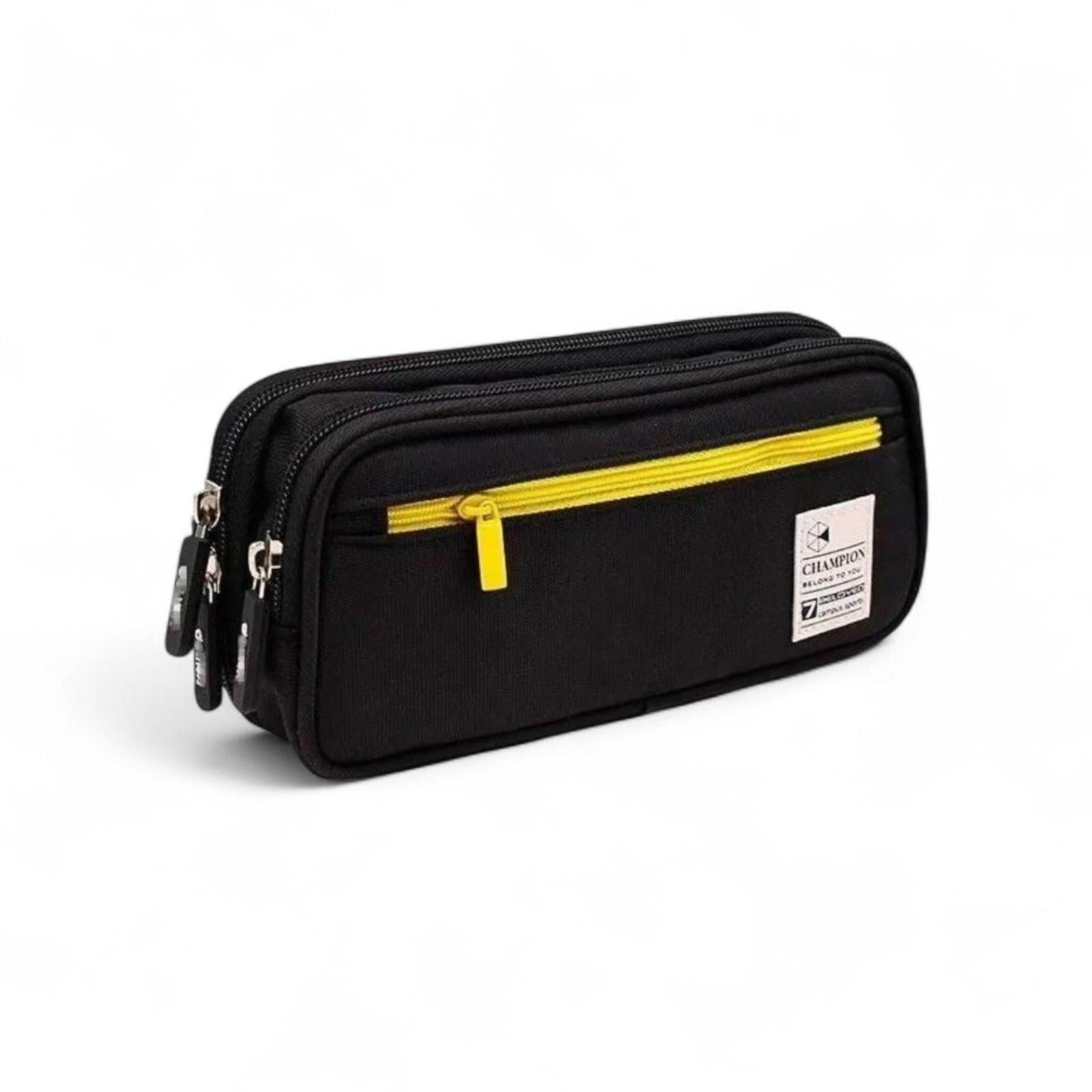 Пенал школьный Champion 3 отделение Черный (32958759)