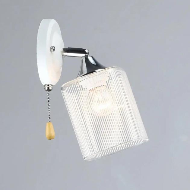 Бра настенное Valeso с веревочным выключателем одинарное Е27 IP20 N6605/1W 60W Белый/Хром (28689606)