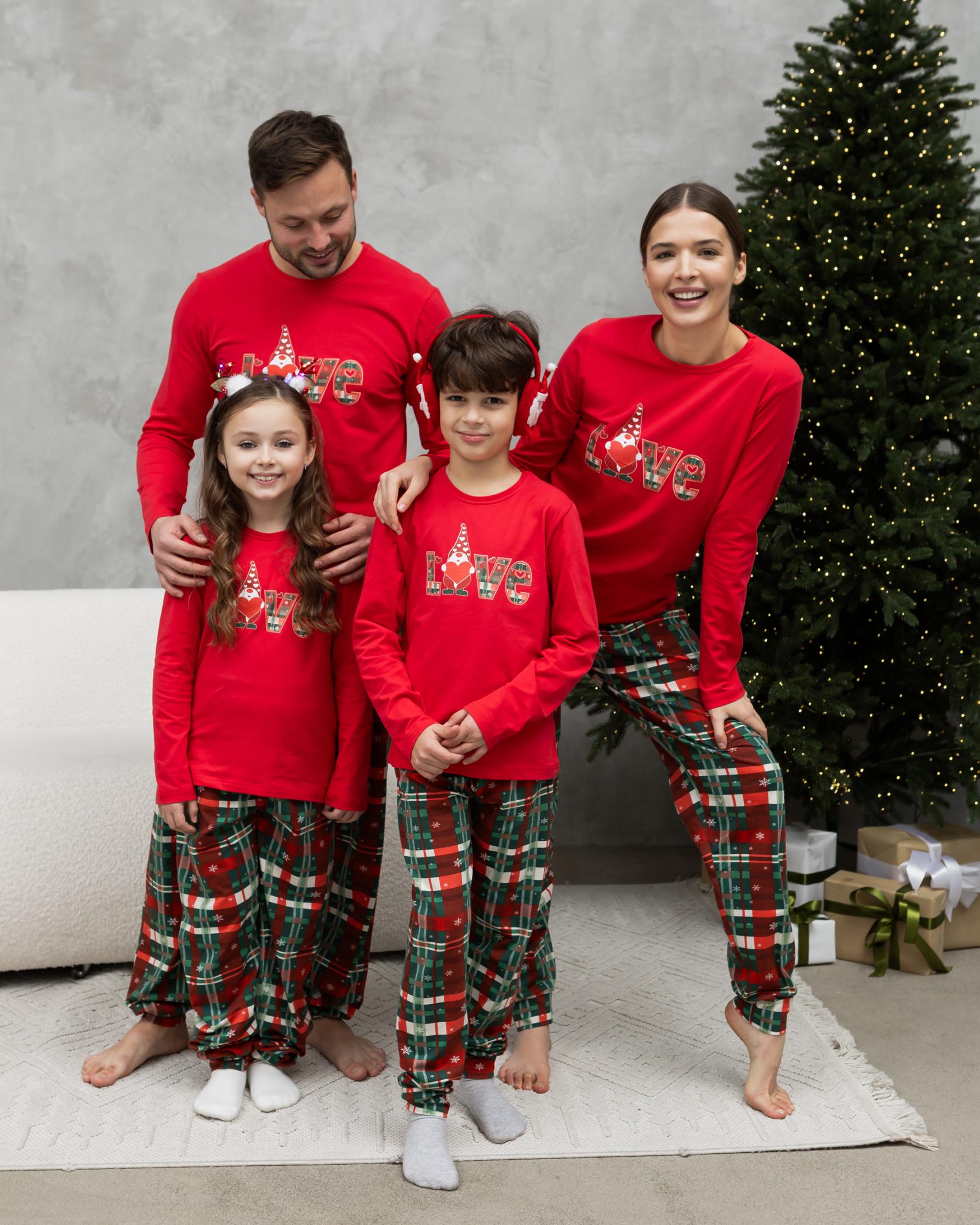 Пижама новогодняя женская парная Love для всей семьи Красный - фото 9 Пижама новогодняя женская парная Love для всей семьи Красный - фото 9