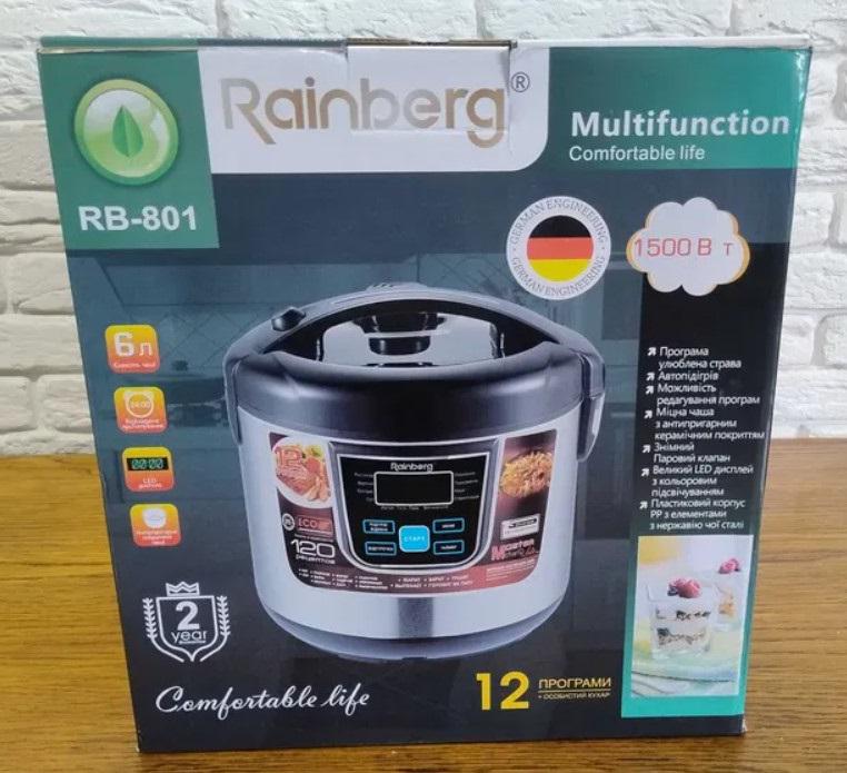 Мультиварка Rainberg RB-801 1500 Вт с антипригарным покрытием с режимом скороварки и пароварки 6 л 12 программ 120 блюд (148) - фото 5 Мультиварка Rainberg RB-801 1500 Вт с антипригарным покрытием с режимом скороварки и пароварки 6 л 12 программ 120 блюд (148) - фото 5