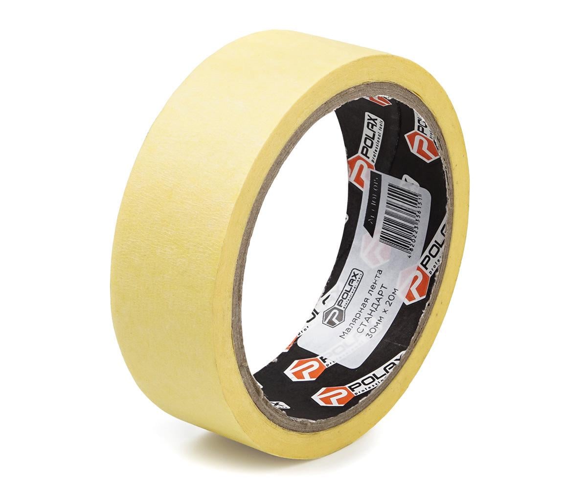 Малярная клейкая лента Polax Standart 30 мм х 20 м Yellow (101-015)