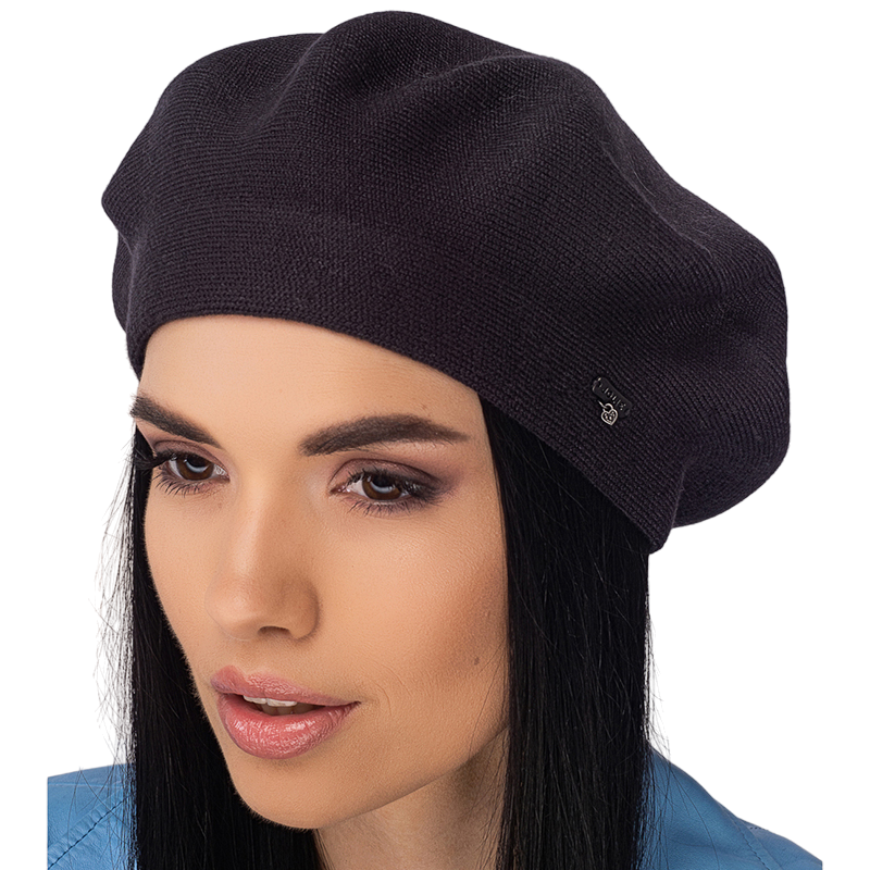 Берет женский Leks Клеопатра двойной шерстяной Антрацит (129065)