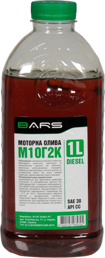 Моторное масло дизель BARS EXTRA SAE 30 М-10г2К 1 л