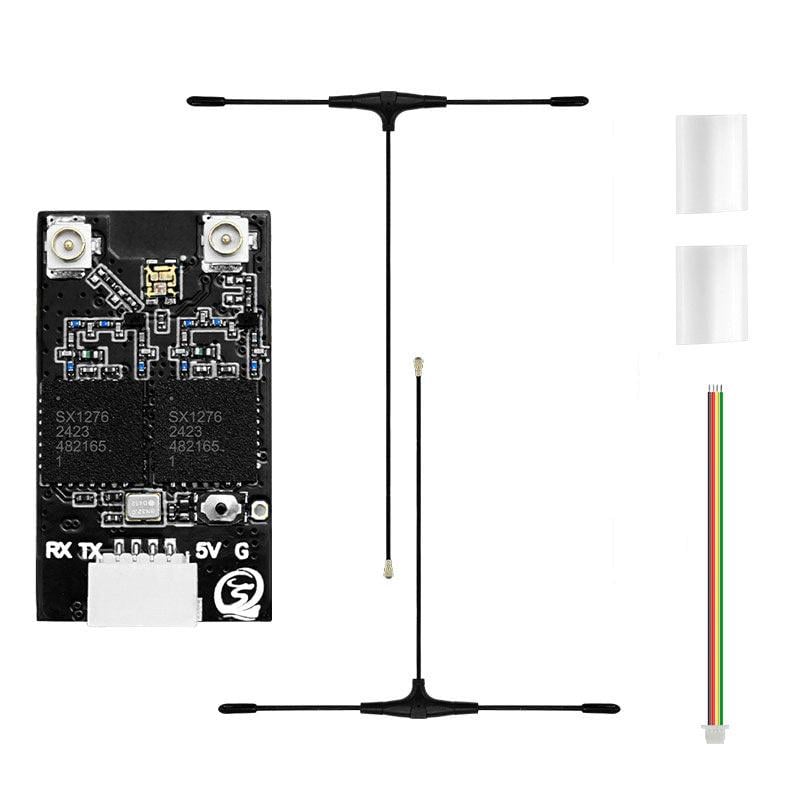 Приемник управления ELRS 915/868MHz SEQURE Dual RX True Diversity+T-антенны для FPV дронов 120+220 мм (00-00028802)
