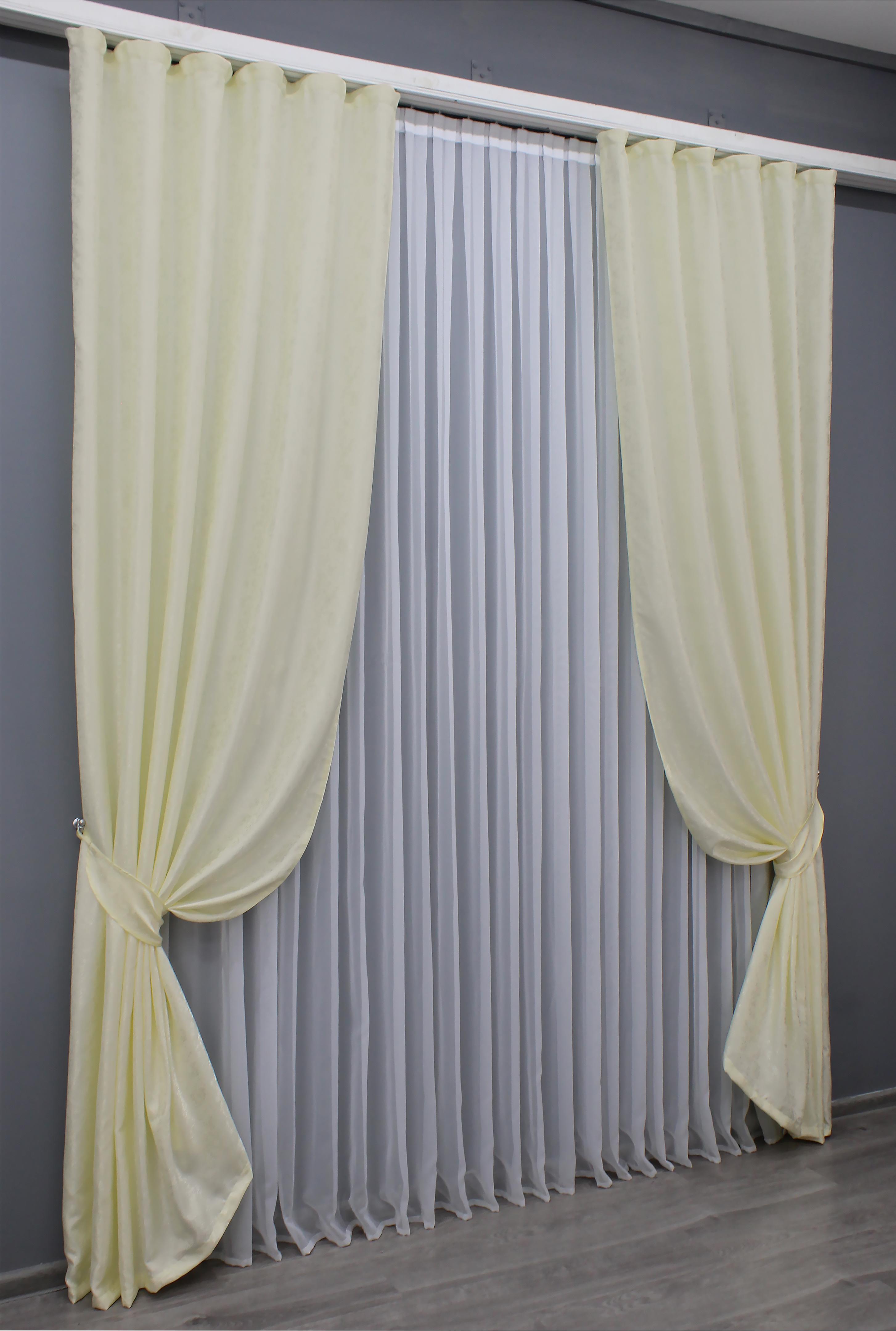 Комплект готових штор VR-Textil Жаккард Мармур Al1 №440ш 150х270 см 2 шт. Молочний (30-180) - фото 2 Комплект готових штор VR-Textil Жаккард Мармур Al1 №440ш 150х270 см 2 шт. Молочний (30-180) - фото 2