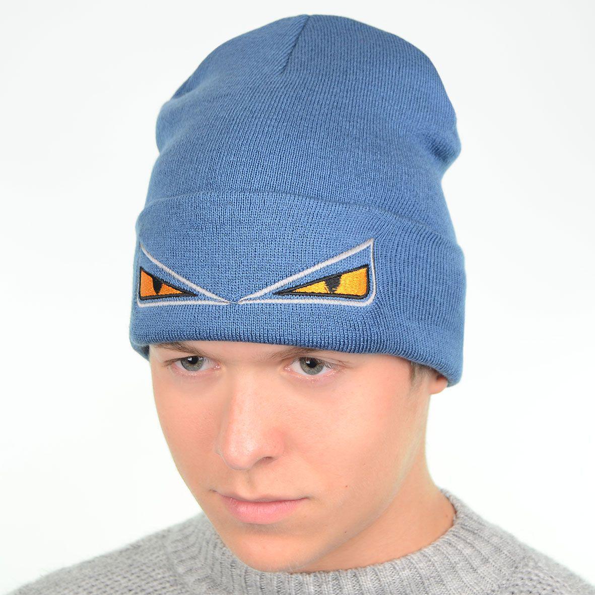 Шапка лопата в'язана Sofi L19041 One Size Джинс (41884)