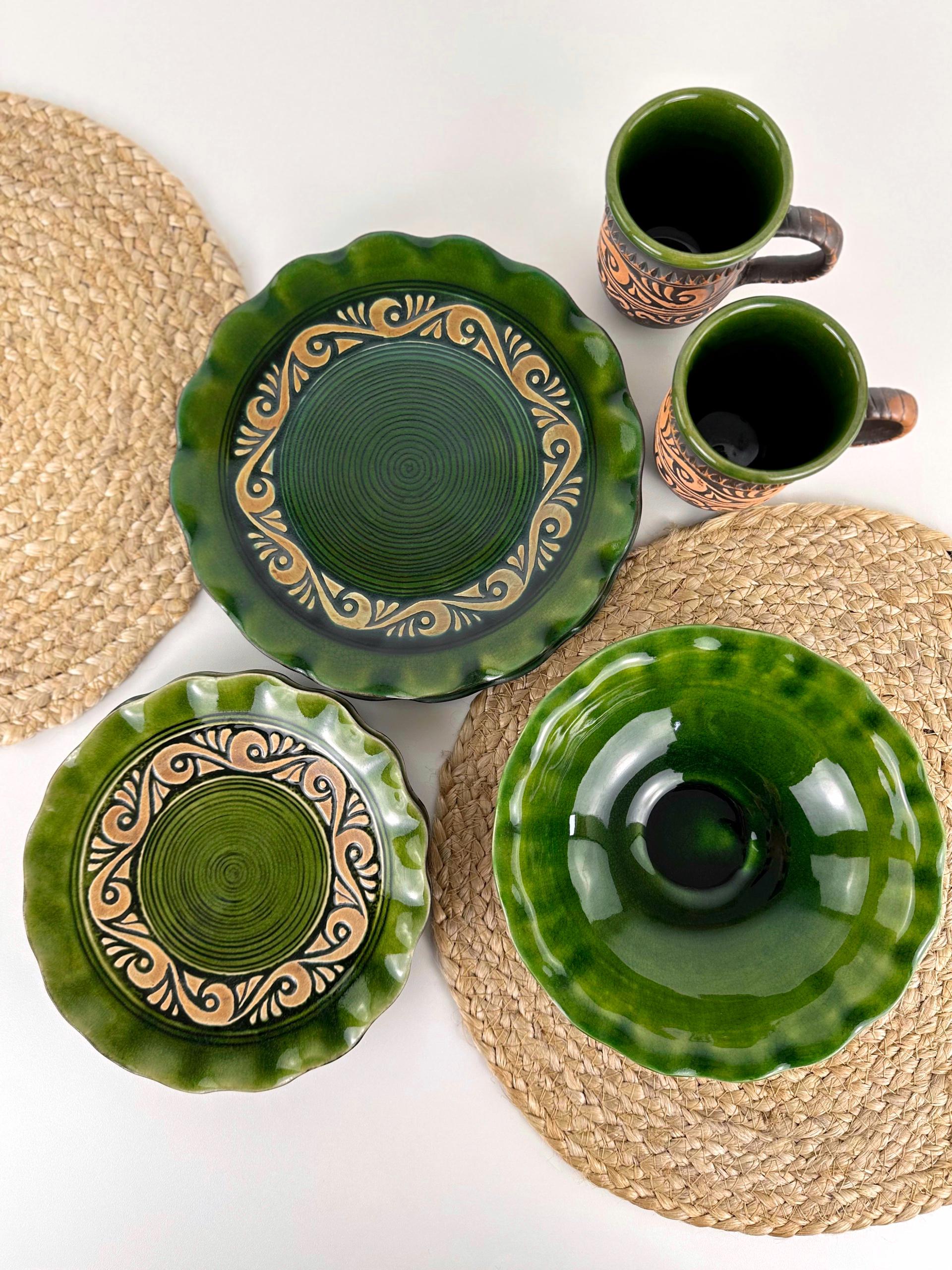 Набор глиняной посуды для обеда на 2 человек Гражда Коричневый (17019-8) - фото 9 Набор глиняной посуды для обеда на 2 человек Гражда Коричневый (17019-8) - фото 9