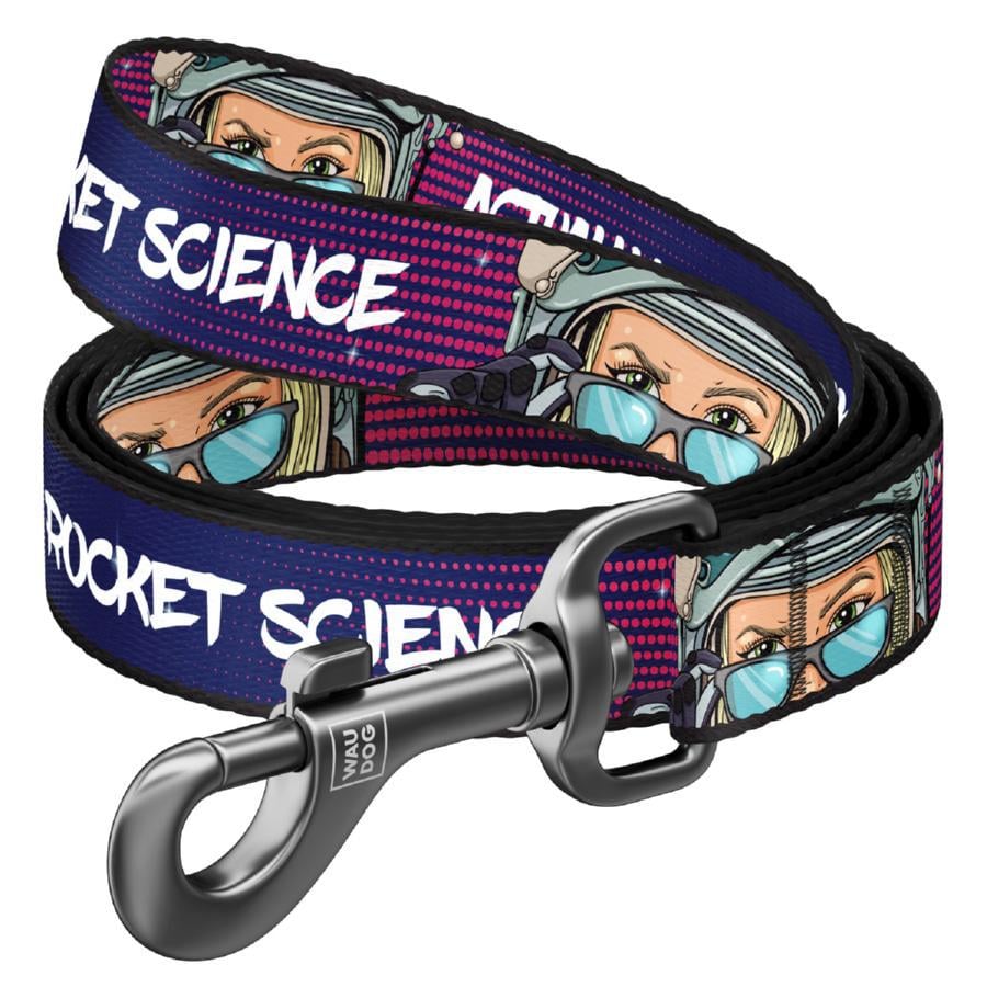 Поводок для собак нейлоновый Waudog Nylon Космос. Ракетостроение S 15 мм 122 см