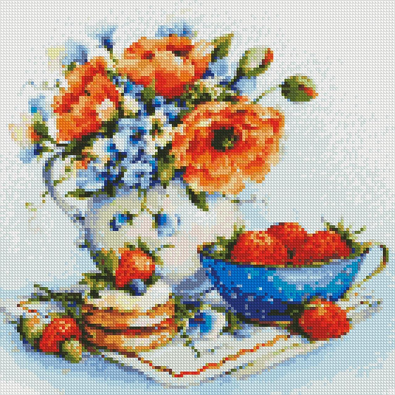 Мозаика алмазная Яркая клубника 40x40 см (AMO7093)