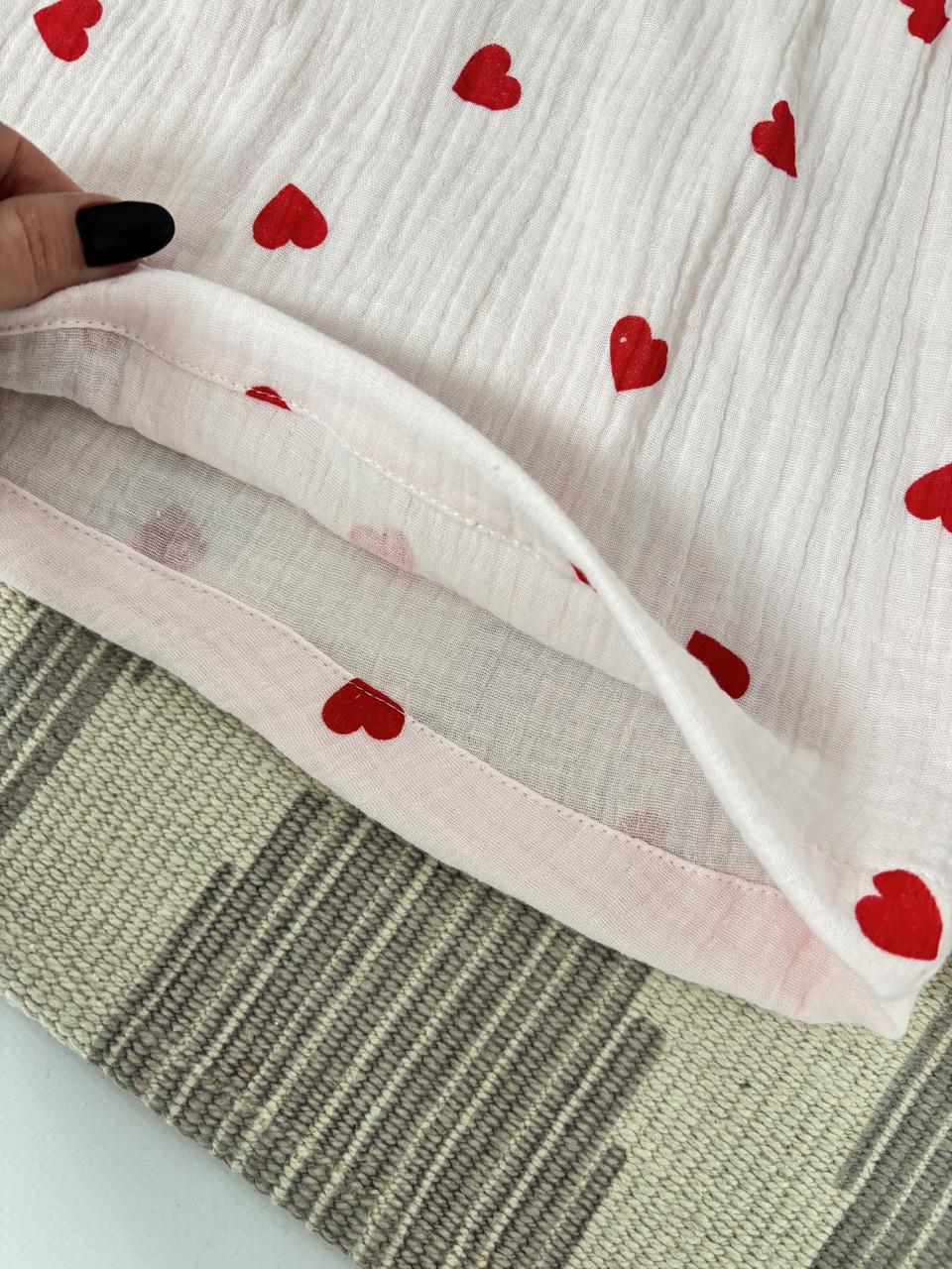 Трусы-шорты мужские смуслиновые красными сердечками Розовый (1188700542) - фото 6