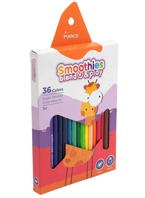 Карандаши цветные треугольные Marco Smoothies 36 цветов
