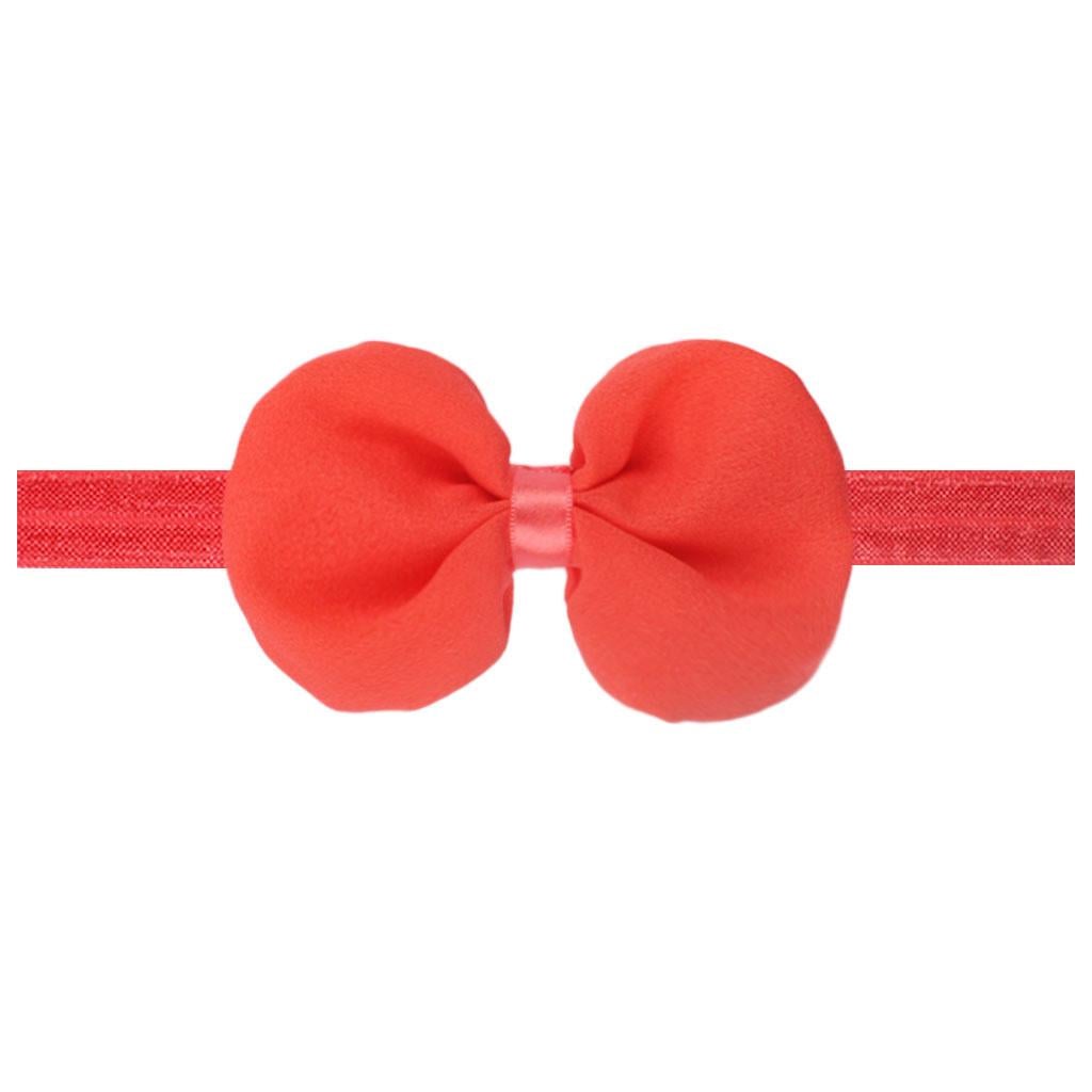 Пов'язка дитяча з шифоновою бантом One size Кораловий (11953/14)