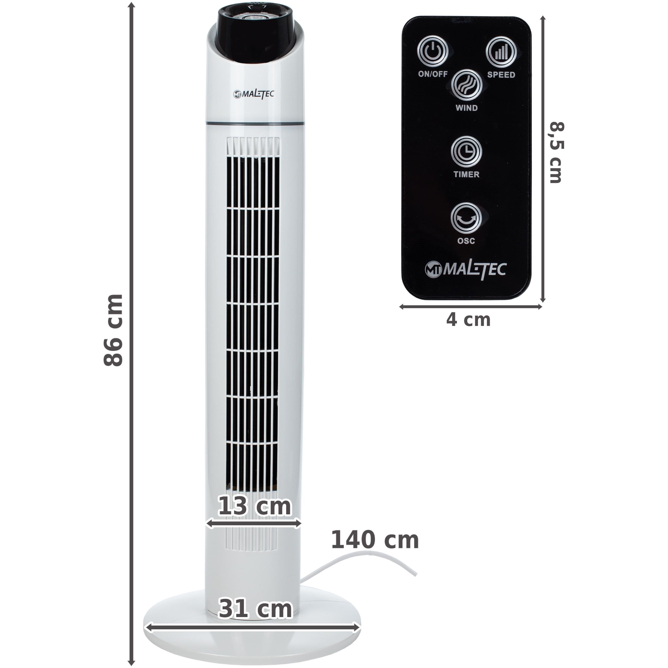 Вентилятор підлоговий Maltec WK200WT з пультом та LED-дисплеєм Білий (b9debf2f) - фото 14