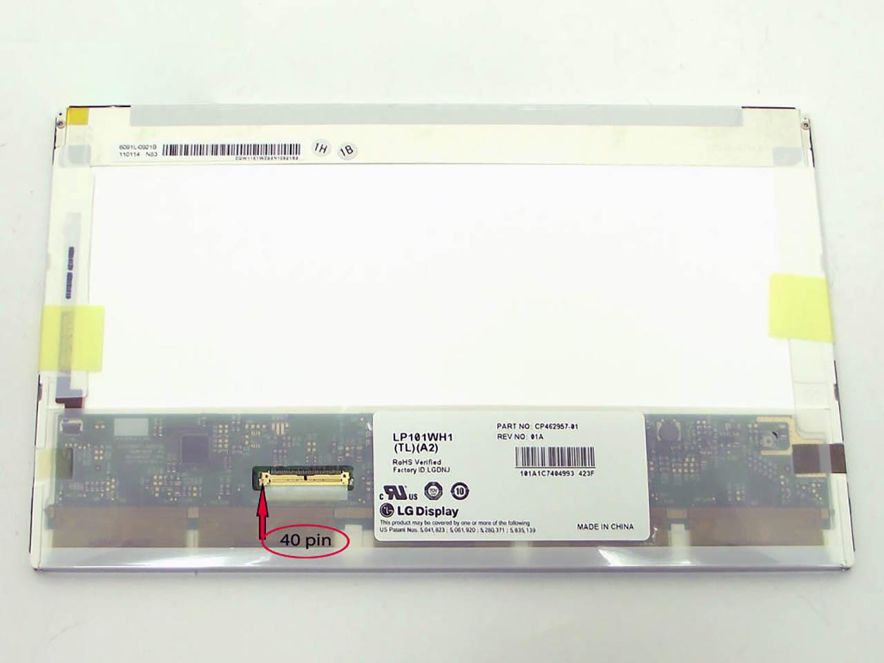 Матрица для ноутбука Samsung NP N350 JA03 10,1" 1366x768 WXGA/HD Ready 16:9 разъем LVDS 40 pin