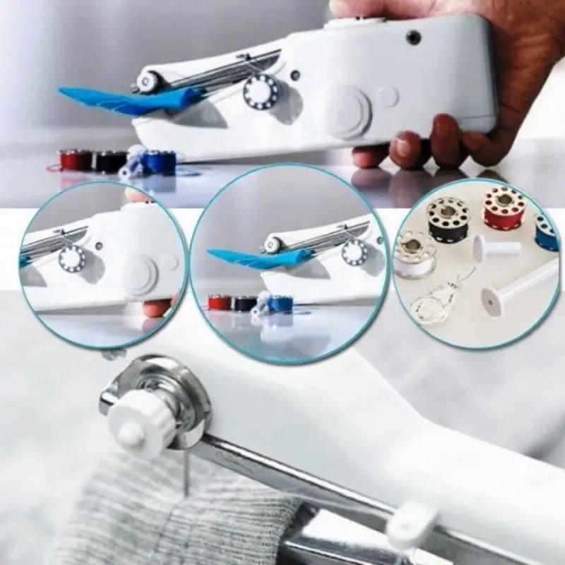 Швейная машинка ручная с прямой строчкой Handy Stitch white на батарейках Белый - фото 4